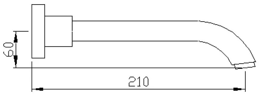 Nástenná výtoková hubica v lesklej striebornej farbe – Sapho