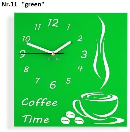Coffee Time nástenné kuchynské hodiny žltá