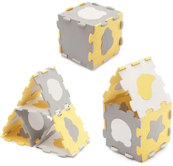 KINDERKRAFT select - Penové puzzle LUNO 30ks šedá/žltá