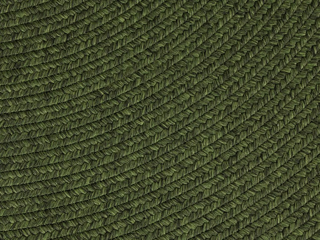 Kusový koberec Braided 105554 Green kruh – na von aj na doma, 150x150 (priemer) kruh, zelená, chodba / predsieň, Hanse Home