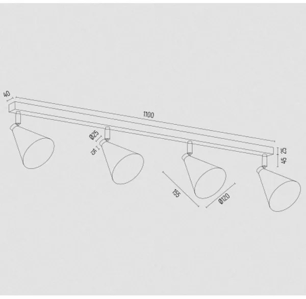 Argon 1807 - Bodové svietidlo LUCINDA 4xE14/7W/230V zlatá