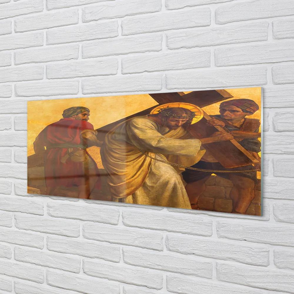Obraz na akrylátovom skle Jesus cross ľudia 120x60 cm