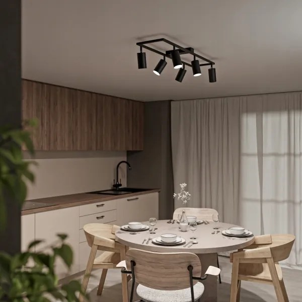 Bodové svietidlo 6xGU10/30W/230V čierne