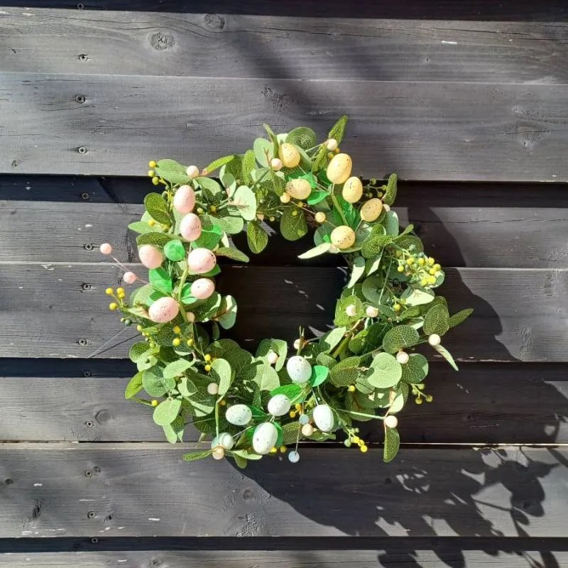 DECOLED Velikonoční větvička, zápich, 24 x 8 cm, zelená vajíčka