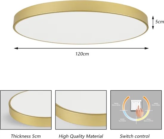 Brilagi-LED Stropné svietidlo POOL LED/180W/230V 3000/4500/6000K priemer 120 cm zlaté