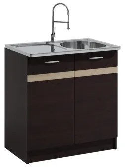 Kuchynská linka VALERIA 240 cm dub sonoma/hnedá