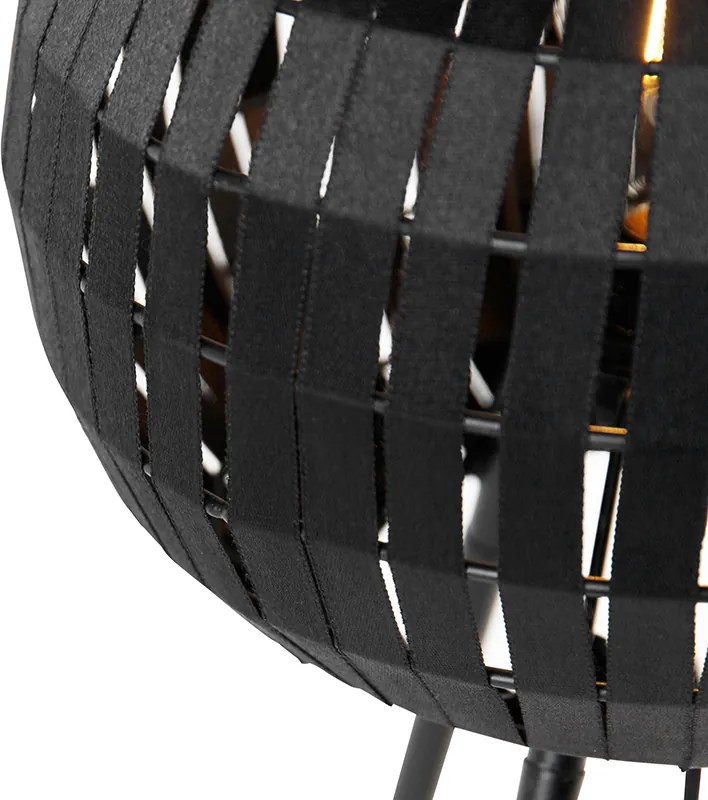 Moderná trojnohá stolná lampa čierna - Zoë