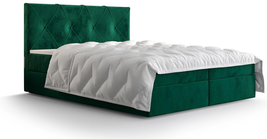 Manželská posteľ Boxspring 180 cm Athena (olivová) (s matracom a úložným priestorom). Akcia -20%. Vlastná spoľahlivá doprava až k Vám domov. 1046375