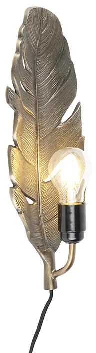 Nástenná lampa v štýle art deco bronzová - Leaf