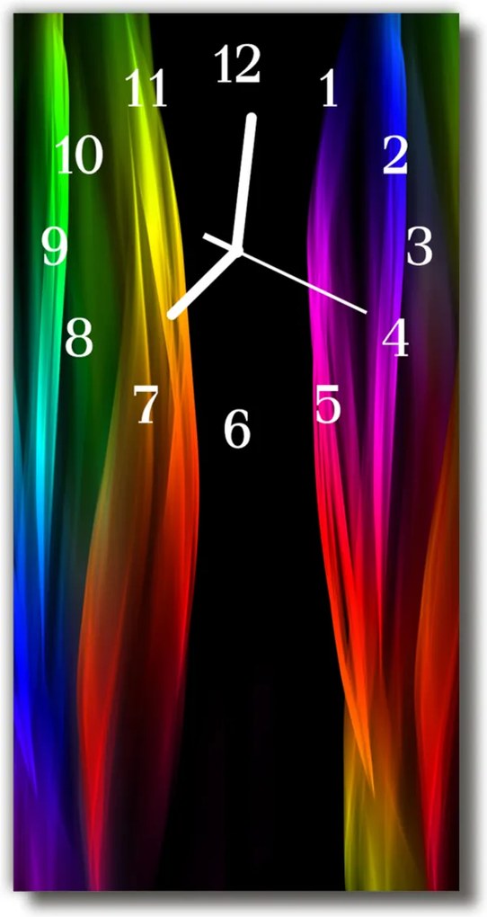 Sklenené hodiny vertikálne  Moderné farby dúhových farieb