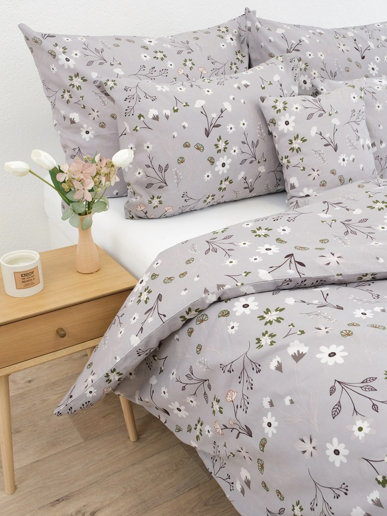 Francúzske bavlnené obliečky Renforcé - Vanessa šedá