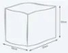Sedací vak taburetka Cube L ekokoža - svetlo oranžová