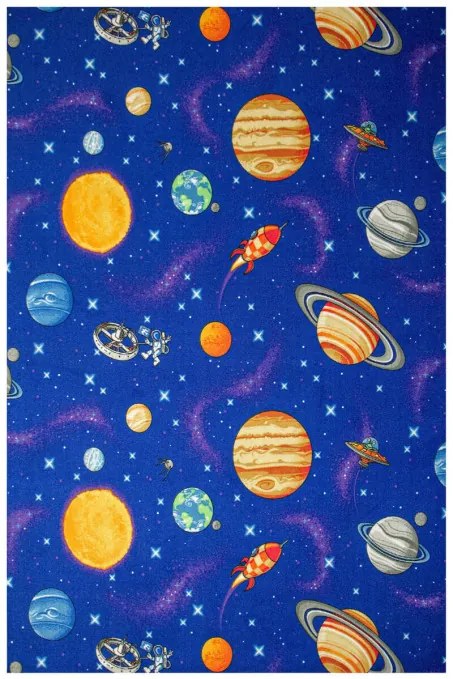 Detský koberec Galaxy planéty, rakety