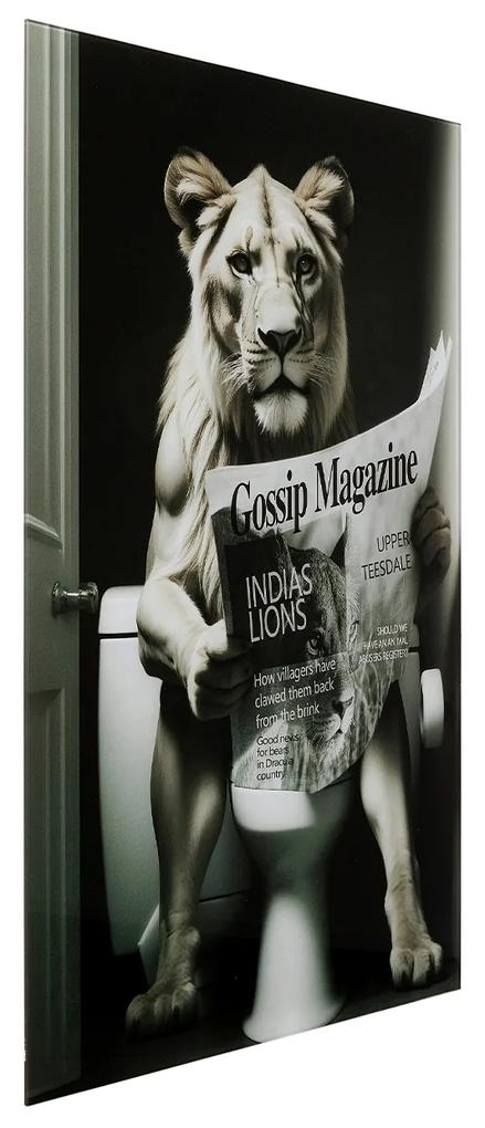Bath Tiger obraz sivý 80x60 cm