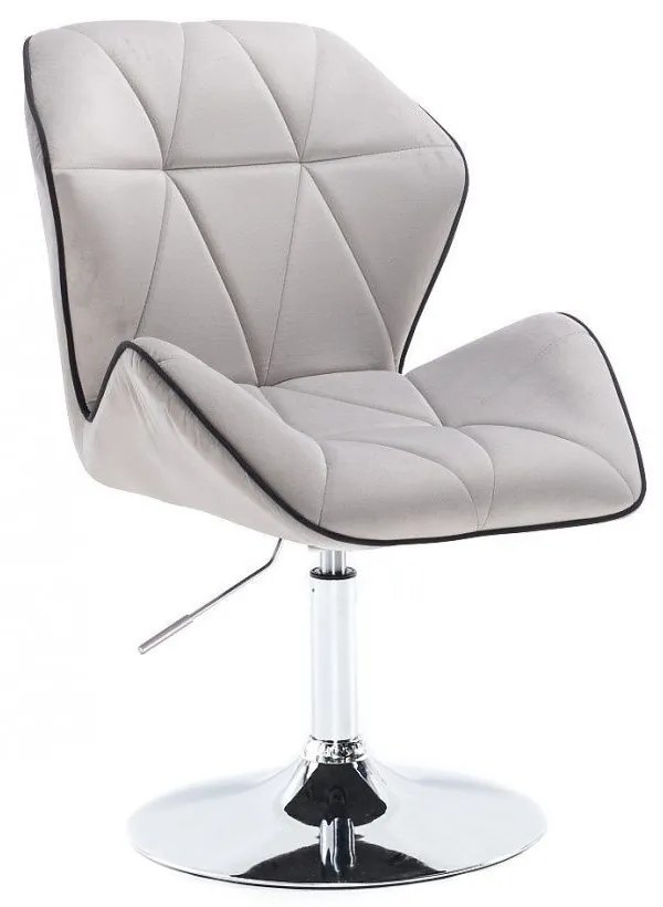 LuxuryForm DESIGN Stolička MILANO MAX VELUR na striebornom tanieri - sivá