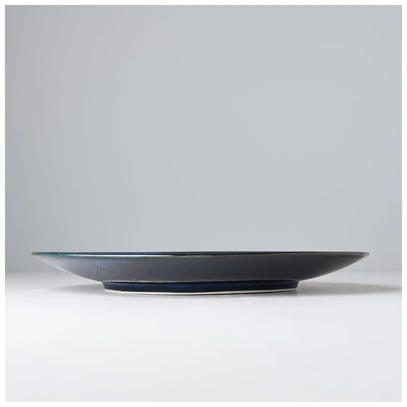 Modrý keramický tanier Mij Copper Swirl, ø 29 cm