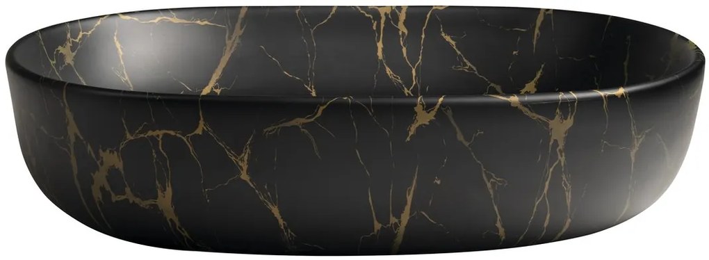 Sapho Sapho, CALEO keramické umývadlo na dosku, 60x42cm, mramor portoro, CA590PT