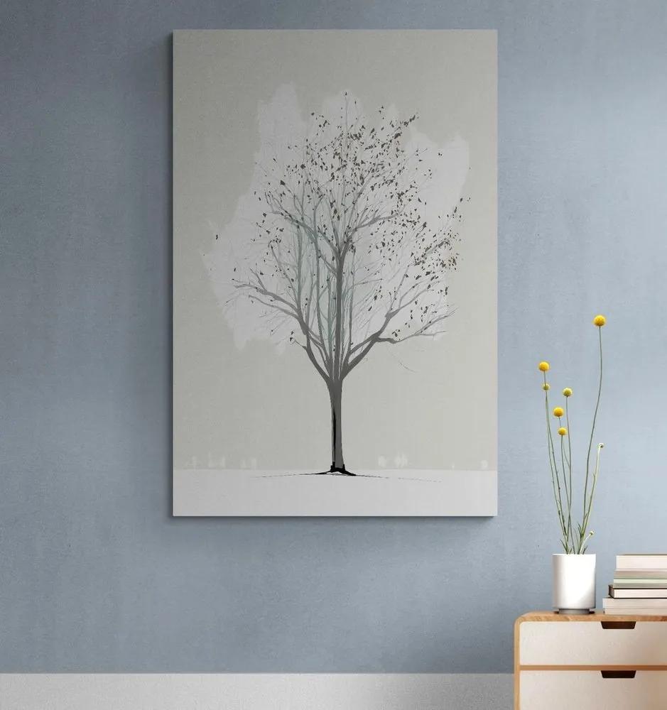 Obraz minimalistický strom v zime - 60x90