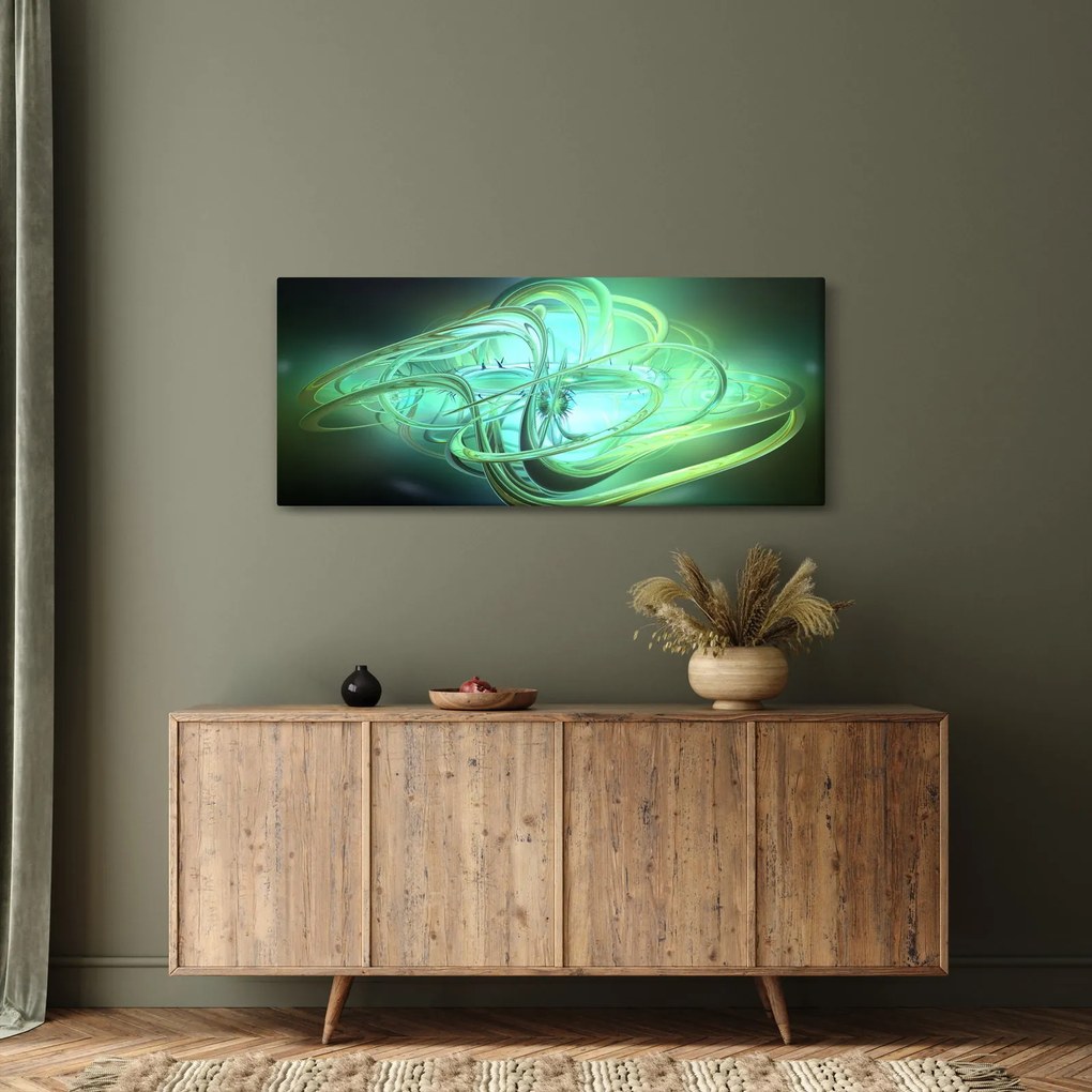 Obraz zelenej abstrakcie (120x50 cm)