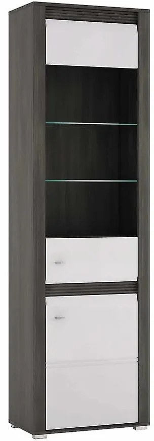 Vitrina Sevilla typ 01 1d  nórske borovice/ biela