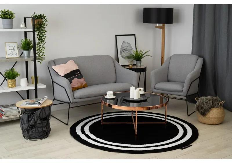 Okrúhly koberec HAMPTON Rám, čierna Veľkosť: kruh 140 cm