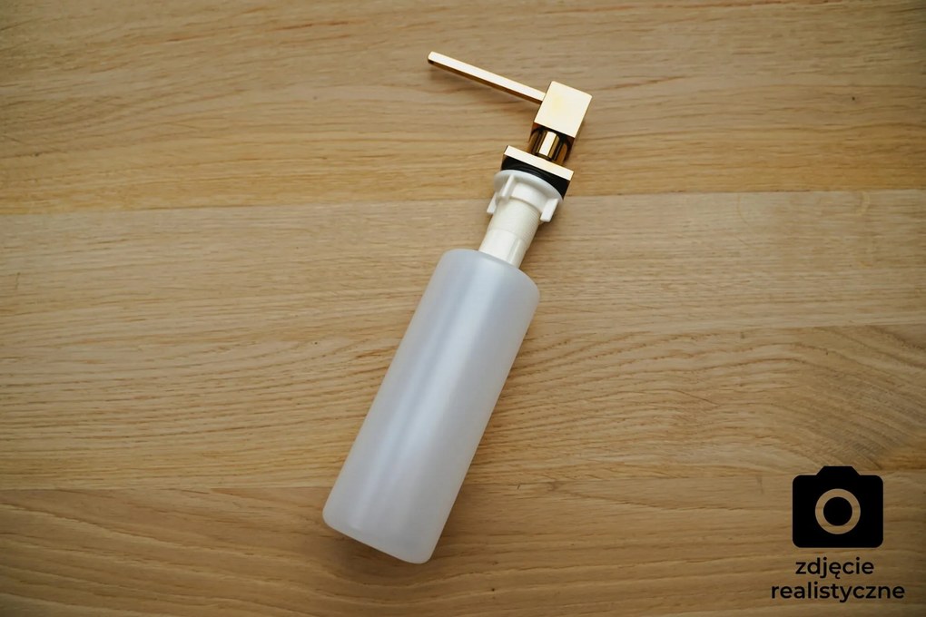 Gamma Quatro, dávkovač saponátu pre kuchynský drez 300ml, zlatá lesklá, GMA-DOK-GD