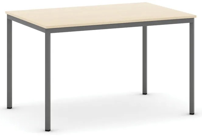 Jedálenský stôl, 120x80 cm, tmavo sivá podnož, breza