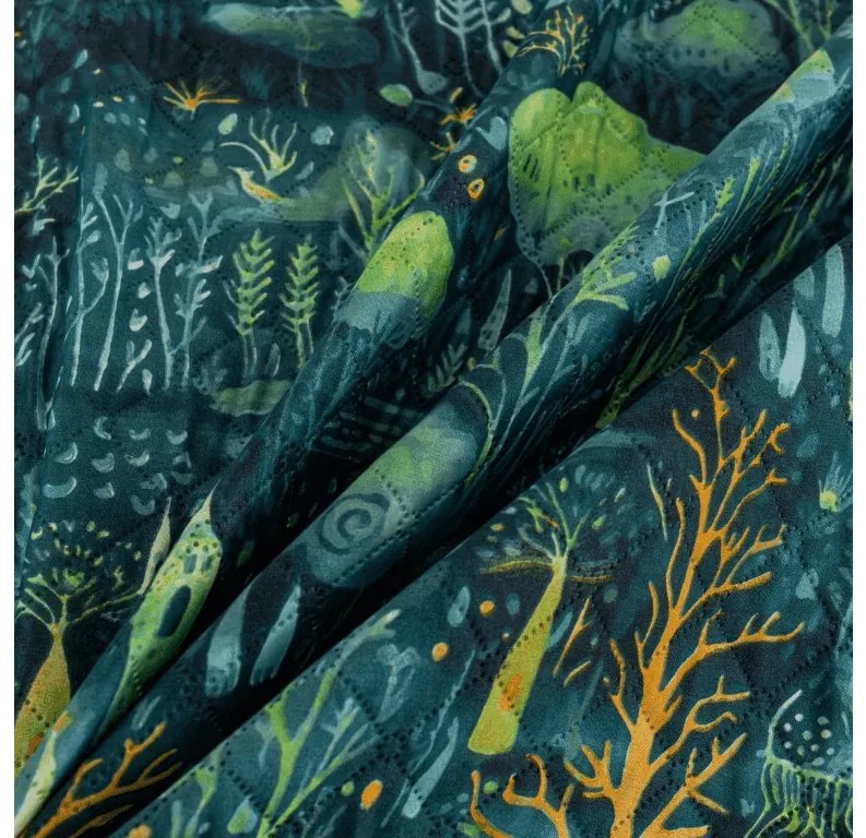 Prehoz na posteľ so vzorom NEON FOREST, farebný Rozmer: 170 x 210 cm