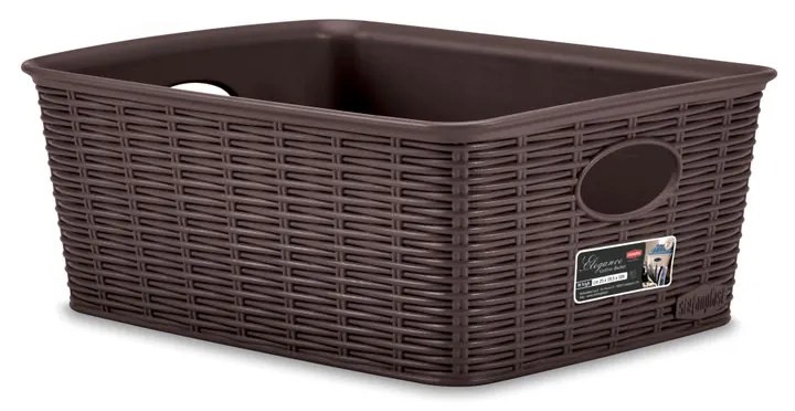 STEFANPLAST Úložný kôš Elegance M High, hnedý