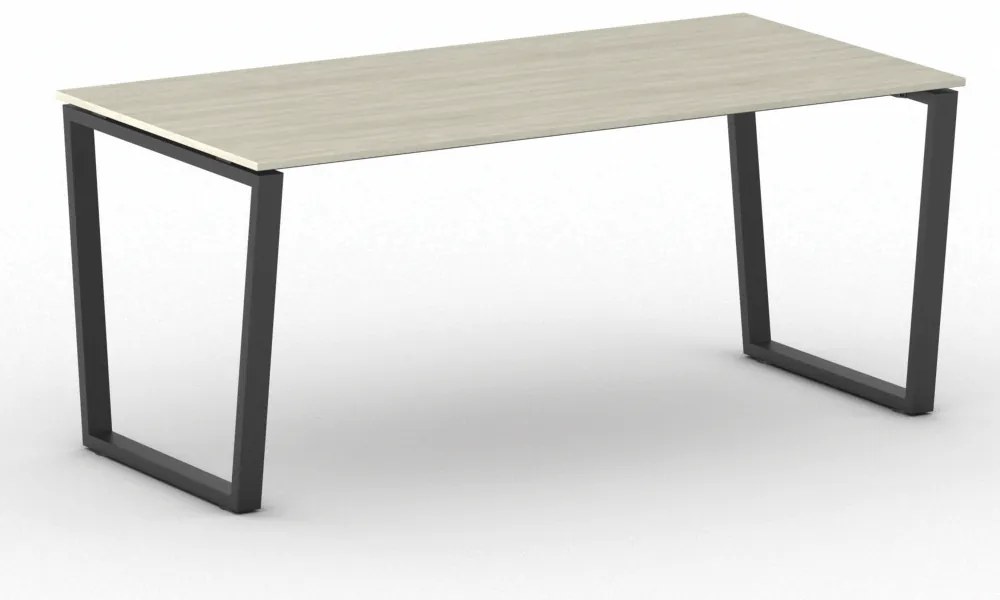 Kancelársky stôl PRIMO IMPRESS, 180x90 cm, čierna podnož, dub prírodný