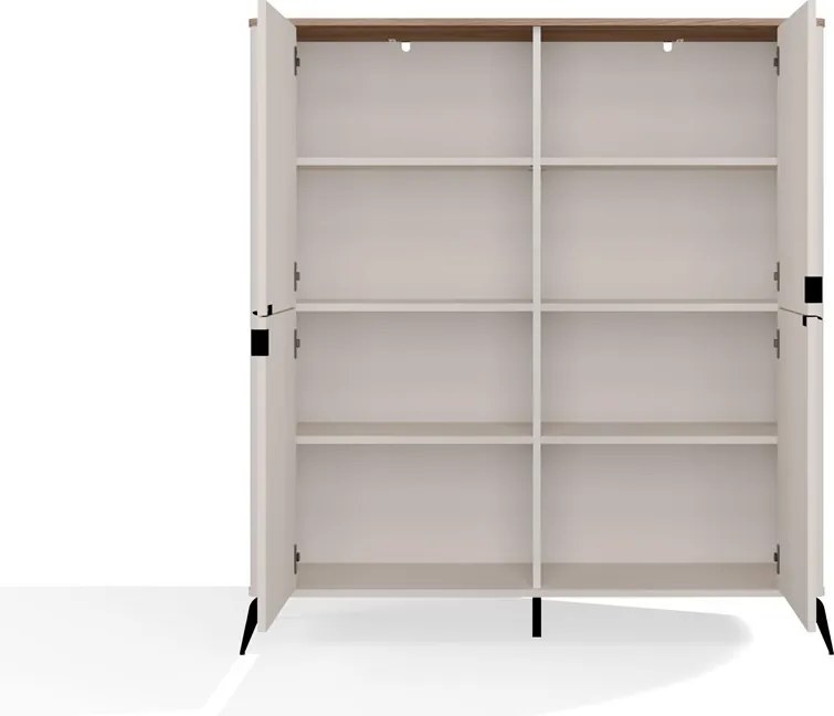 Komoda CORDOBA 4D kašmír/dub Castello