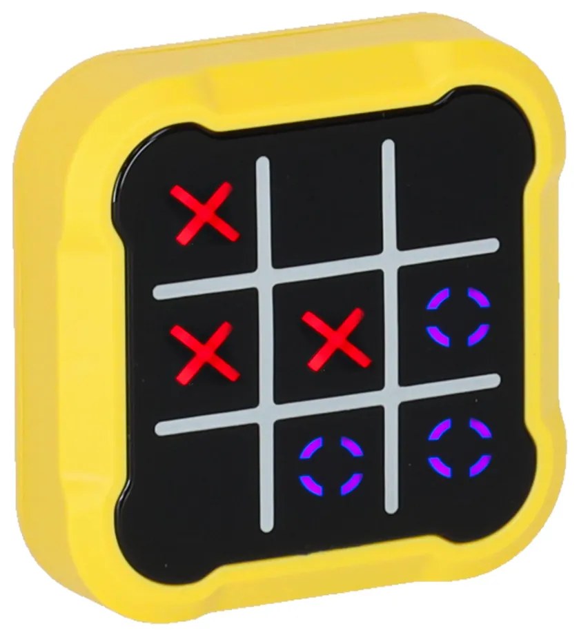 KIK Elektronická logická hra 4v1 Tic-Tac-Toe, Memory a Hit the Mole, žltá