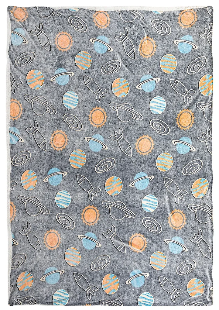4Home Baránková svietiaca deka Planetarium, 150 x 200 cm