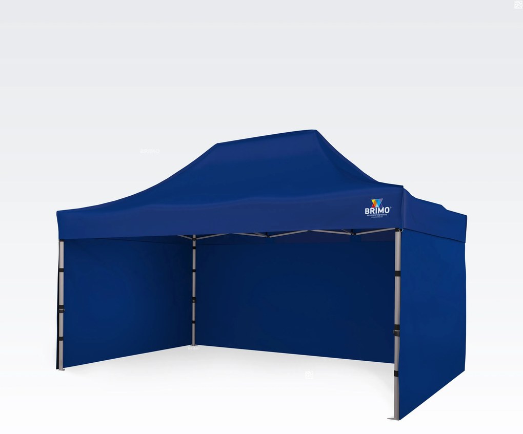 BRIMO Nožnicový párty stan EXCLUSIVE ALU 3x4,5 m s 3 stenami modrý