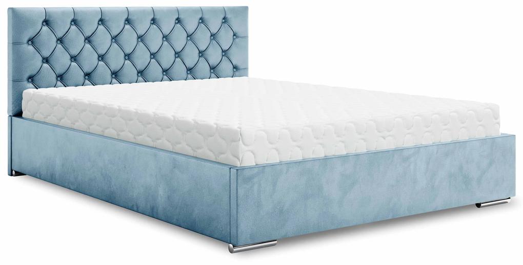 Manželská posteľ 160 cm Danita (modrá) (s roštom a úložným priestorom). Vlastná spoľahlivá doprava až k Vám domov. 1046853