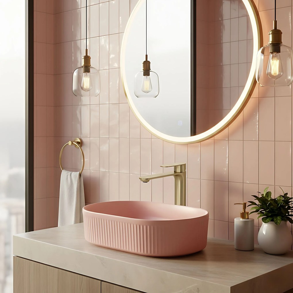 Rea Drop, vysoká umývadlová batéria h-287, zlatá matná, REA-B4637