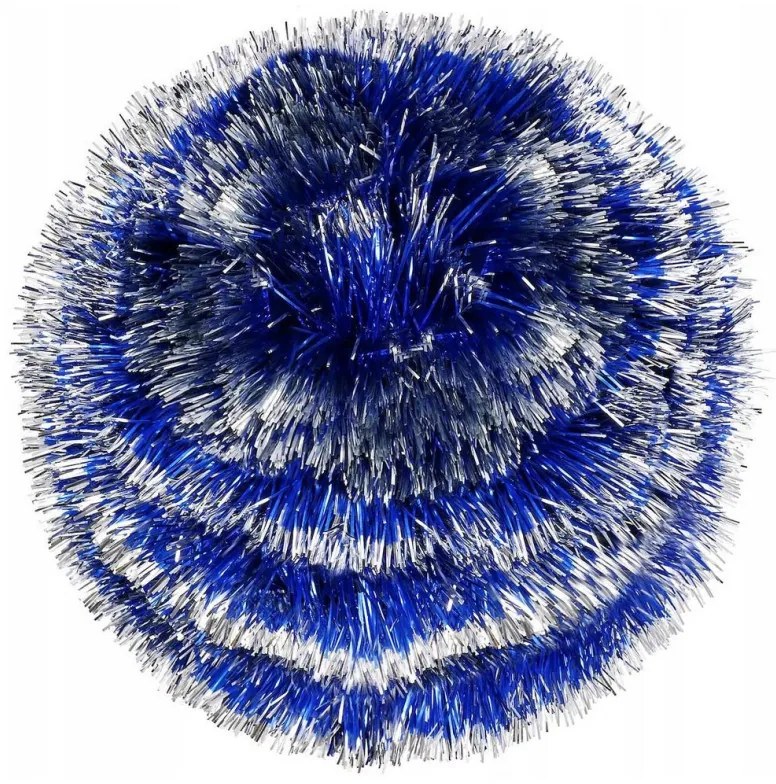 SPRINGOS Reťaz na vianočný stromček modrá/strieborná 10 cm x 6 m