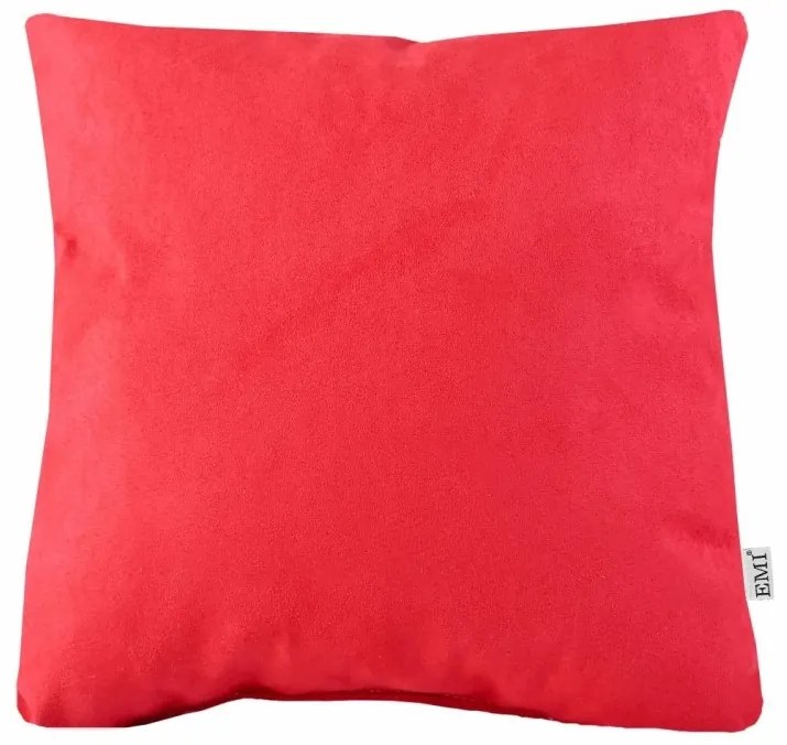 Vankúš červený semiš EMI, Vankúš 50x50 cm