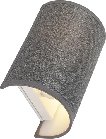 Moderná nástenná lampa sivá - Simple Drum Jute