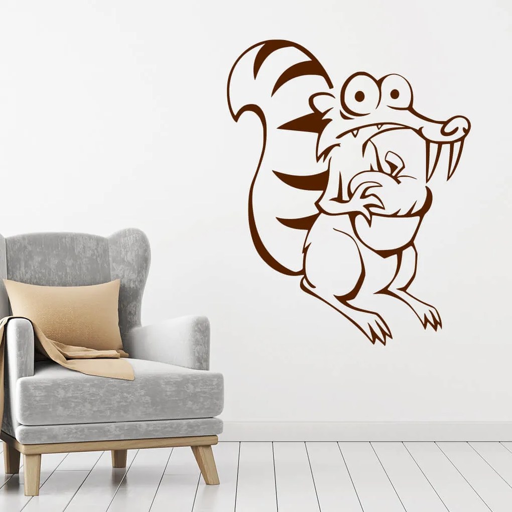 Veselá Stena Samolepka Veverička Scrat Farba: oranžová, Veľkosť: 100 x 79 cm