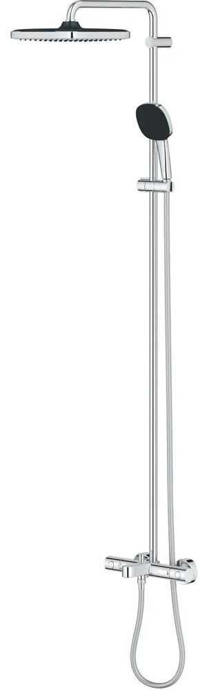 GROHE Vitalio Comfort nástenný sprchový systém s vaňovým termostatom, horná sprcha 1jet EcoJoy 250 x 250 mm, ručná sprcha 2jet, chróm, 26984001