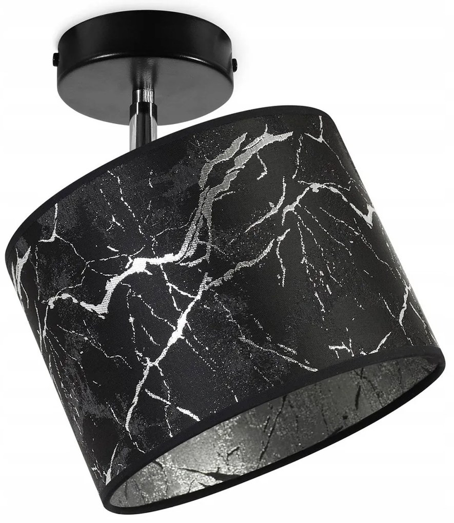 Bodové svietidlo Werona 3, 1x čierne textilné tienidlo so vzorom, (možnosť polohovania), s