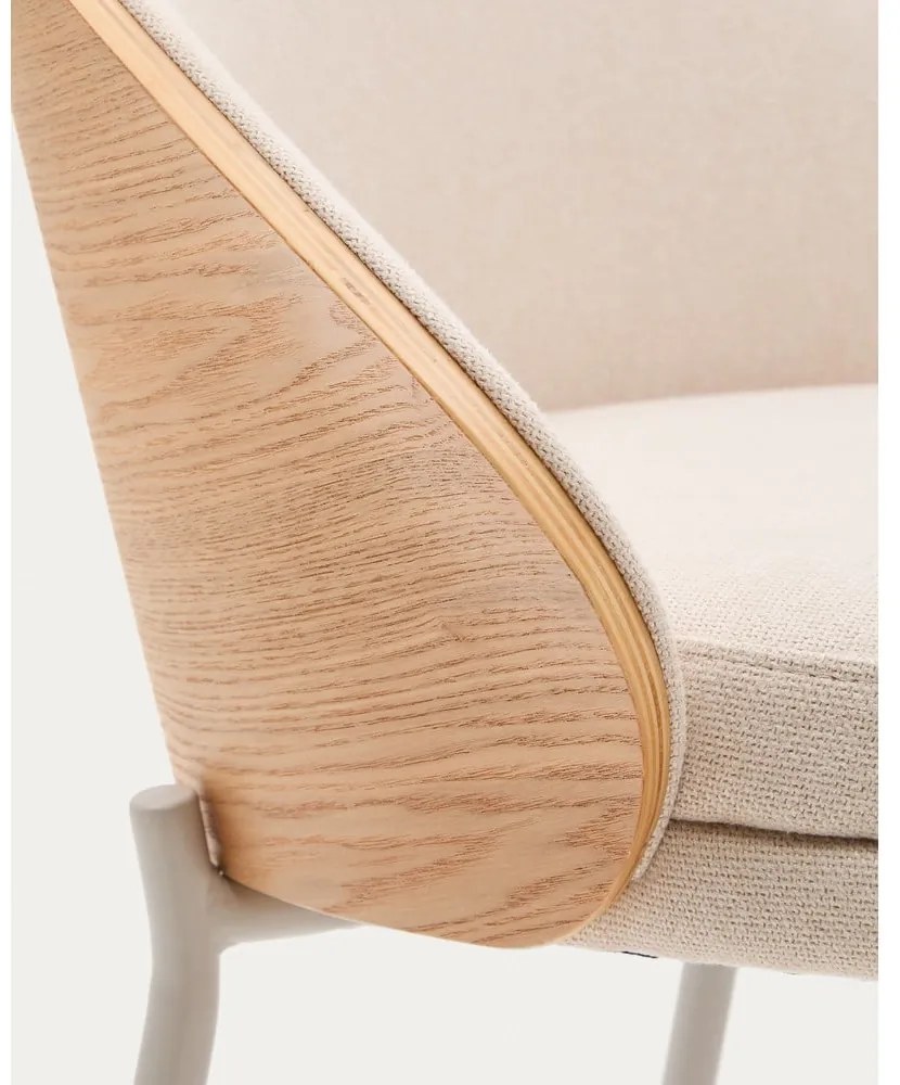 Béžová/vo svetloprírodnej farbe barová stolička (výška sedadla 77 cm) Eamy – Kave Home