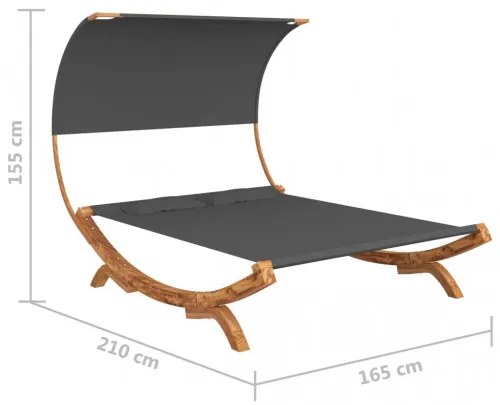 vidaXL Hojdacia sieť so strieškou 165x210x155 cm masívny smrek antracitová-
