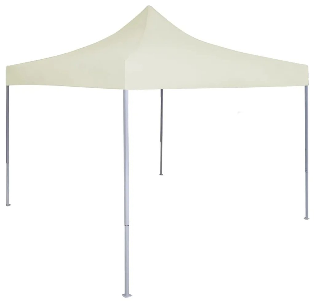 vidaXL Profesionálny skladací párty stan 2x2 m, oceľ, krémový