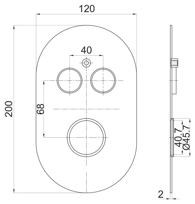 Mereo Mereo, Vaňový set s termostatickou podomietkovou tlačidlovou batériou - 2-cestná + sprchový set, MER-CB60106TB5