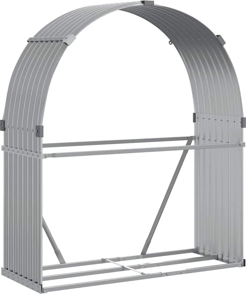 vidaXL Držiak na polená bledosivý 120x45x140 cm pozinkovaná oceľ