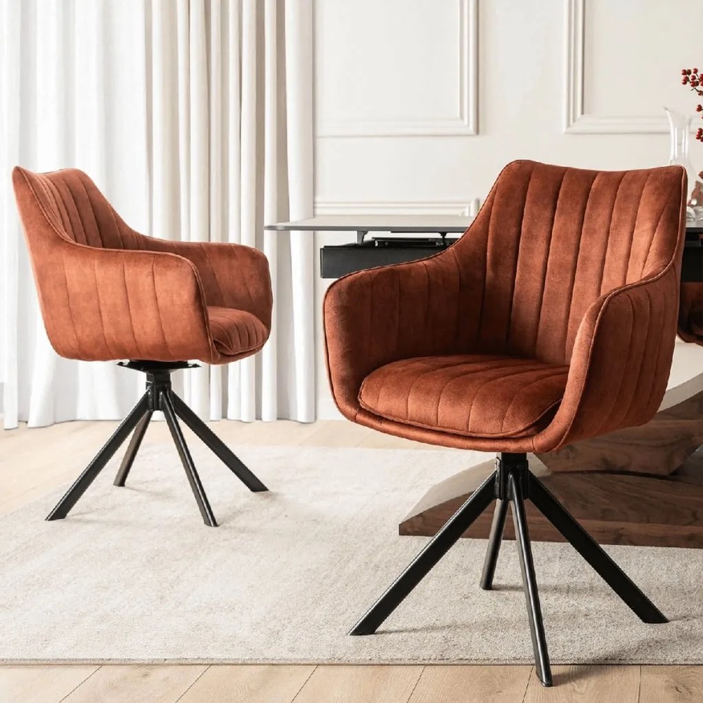 PROXIMA.store - Čalúnená otočná stolička MUMBAI FARBA: oranžová