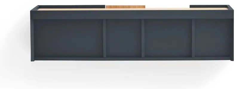 Nízka komoda v dekore duba v antracitovo-prírodnej farbe 110x23 cm Otto – Teulat