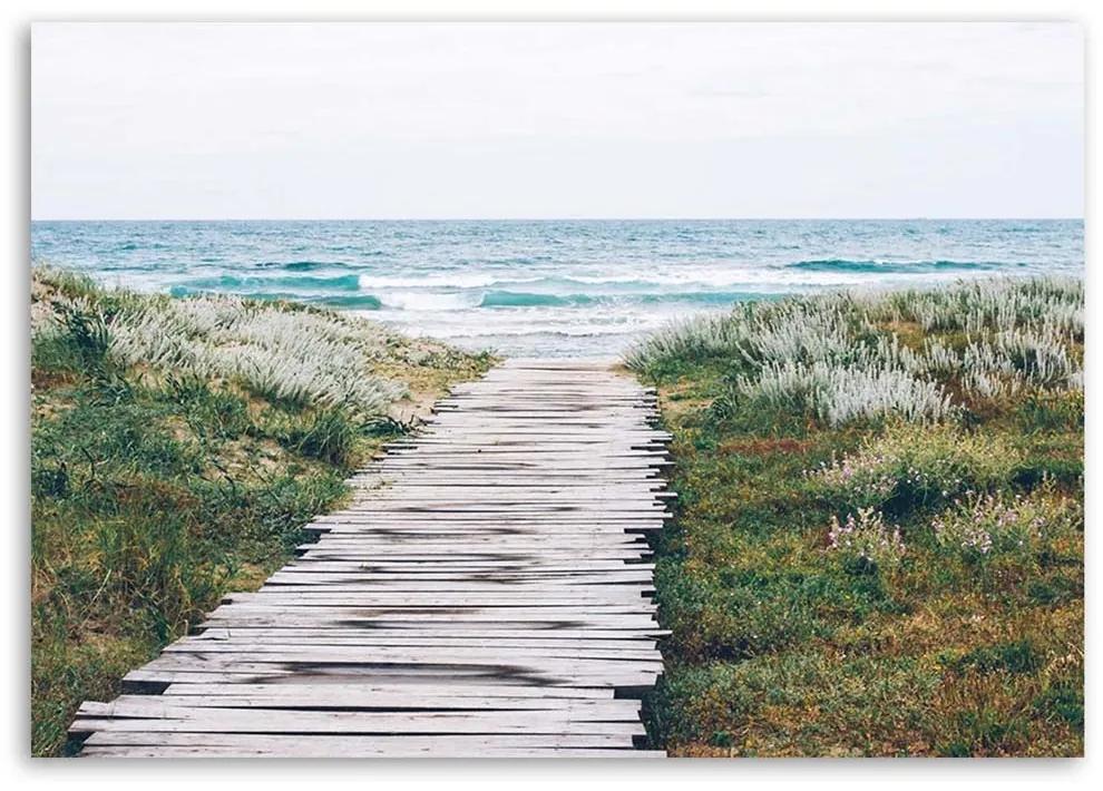 Obraz na plátně Cesta na pláž Mořská příroda - 100x70 cm